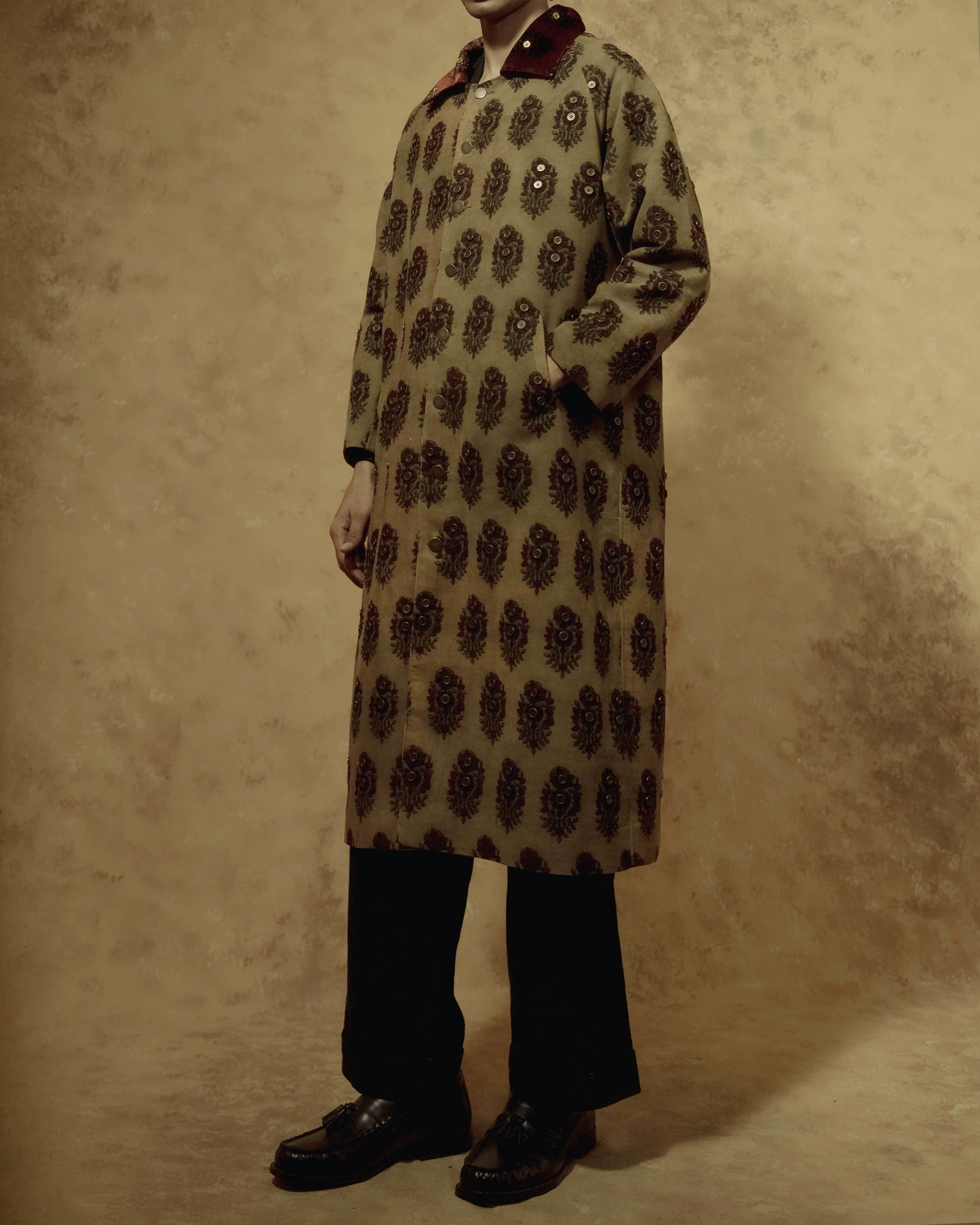 Buttons on Blocks Long Coat