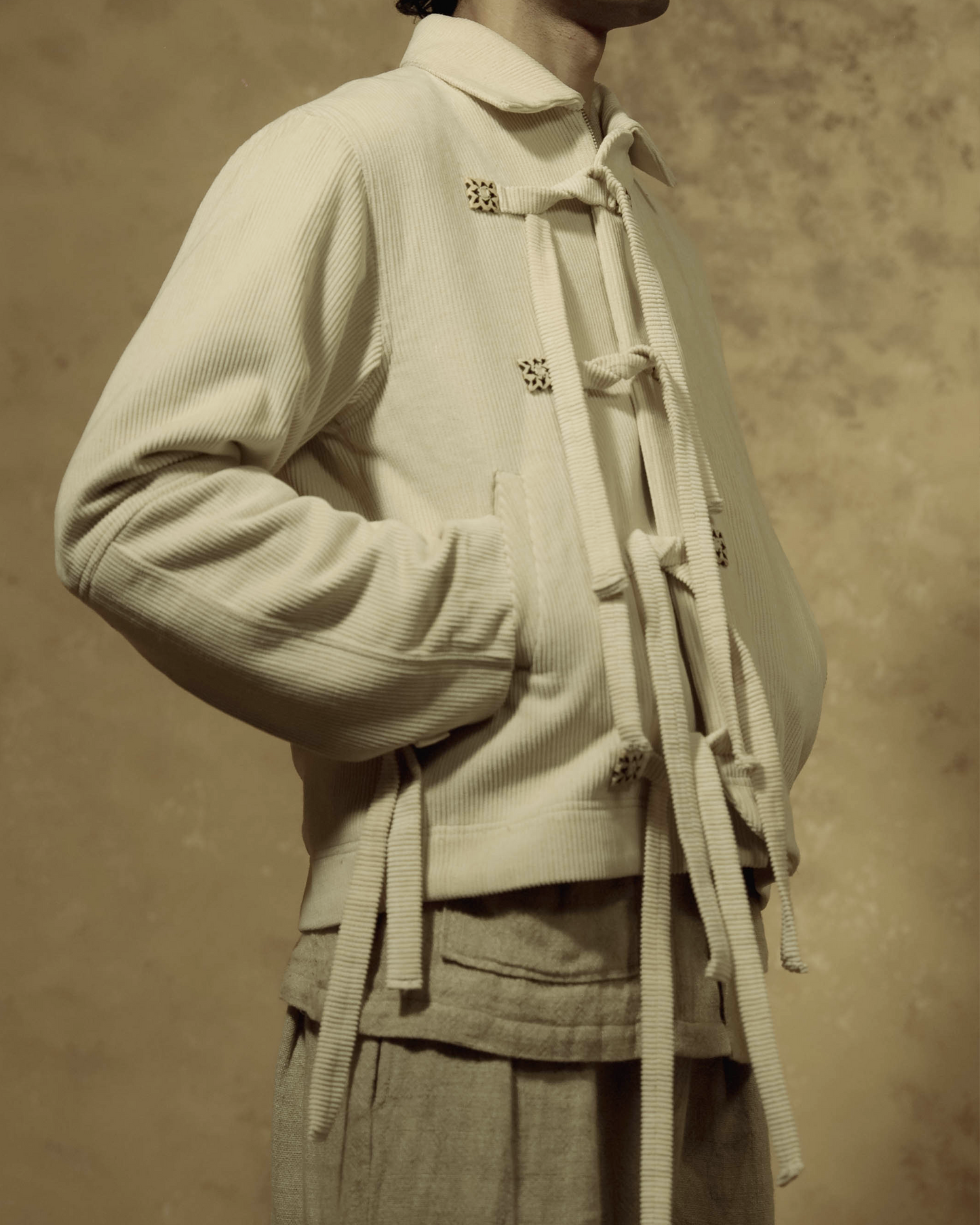 Ivory Tie-Up Jacket